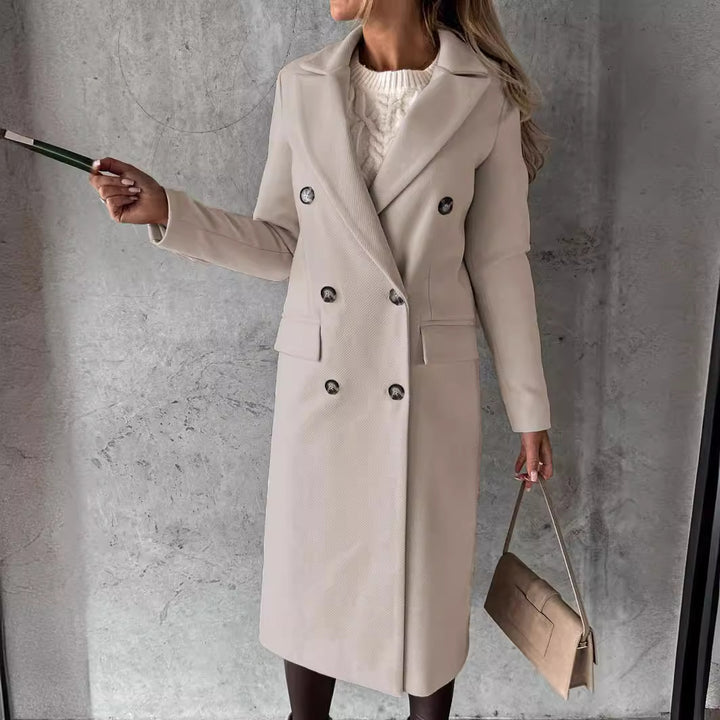Ladies elegant and timeless double-breasted coat Lune London