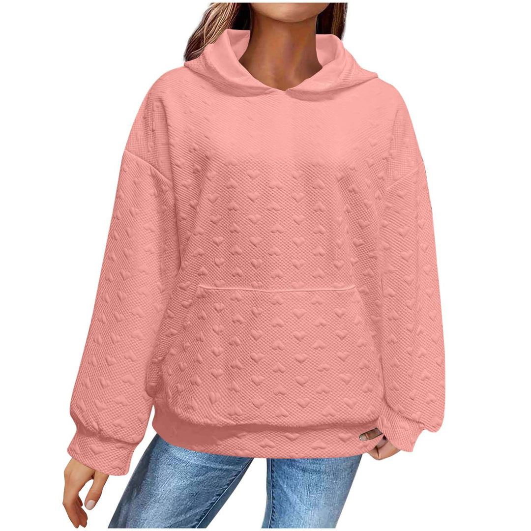 Women's hoodie with textured heart pattern Lune London