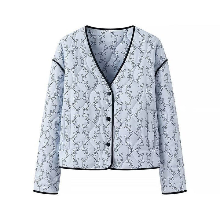 Veste matelassée pour femmes avec un motif graphique moderne et une coupe ajustée Chic & Stil