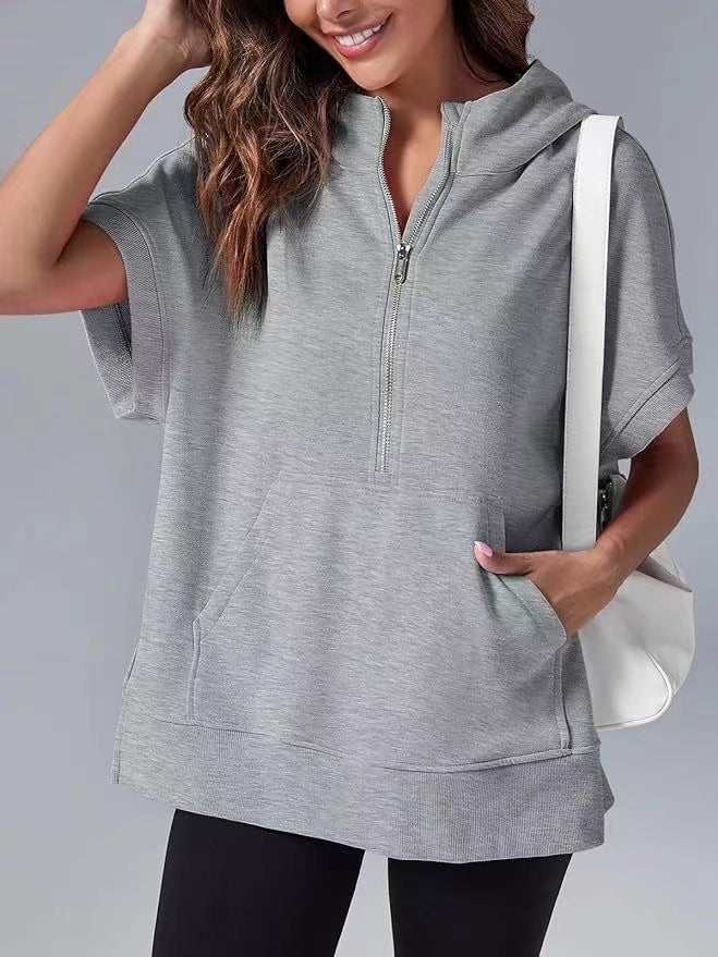 Casual hooded sweatshirt for women with zipper Lune London