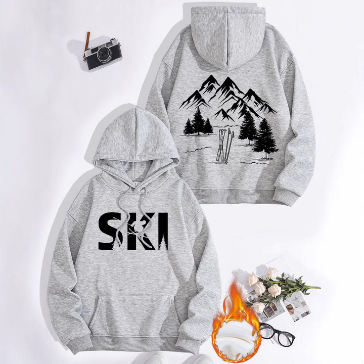 Hoodie pour femmes avec design artistique de ski et coupe confortable Chic & Stil
