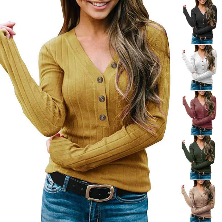 Long sleeve women's pullover with button closure Lune London