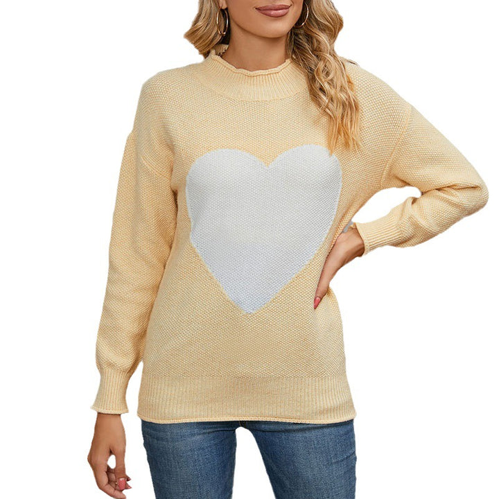 Pull à la mode pour femmes avec imprimé cœur Chic & Stil