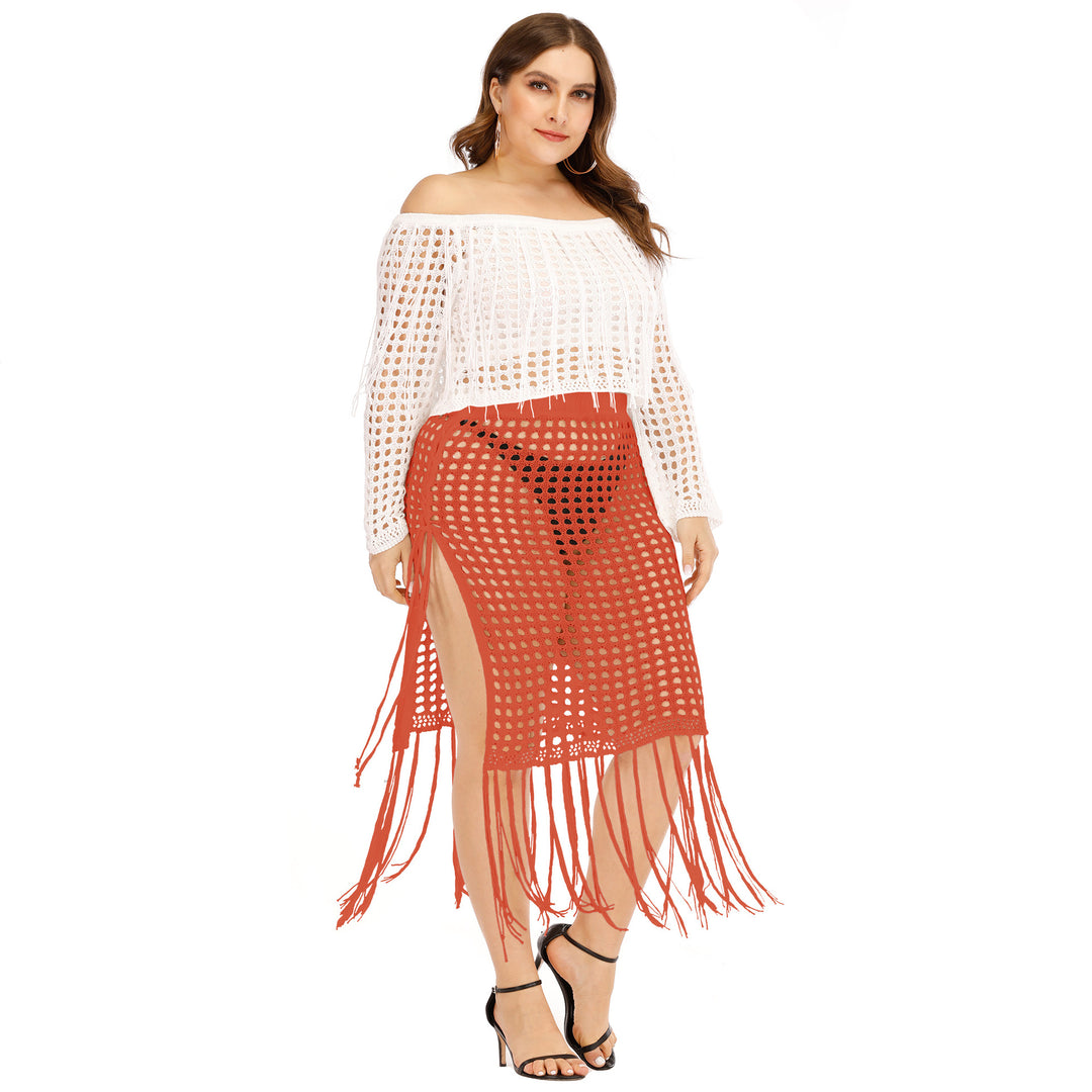 Ladies Crochet Fringe Beach Concealed Set Lune London