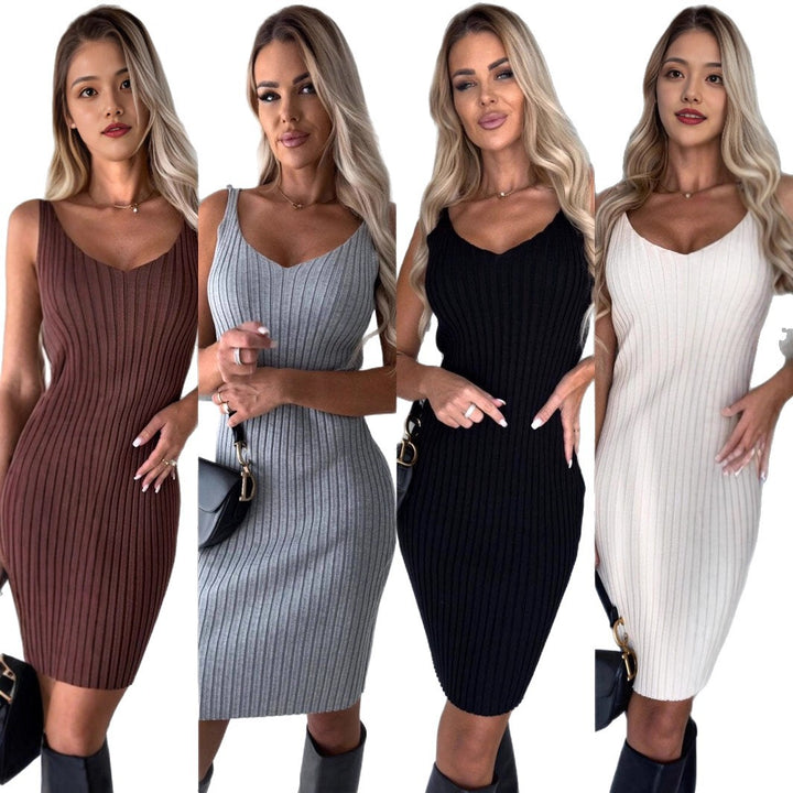Ladies Elegant Knit Dress with Loose Fit and Casual Boat Neck Lune London
