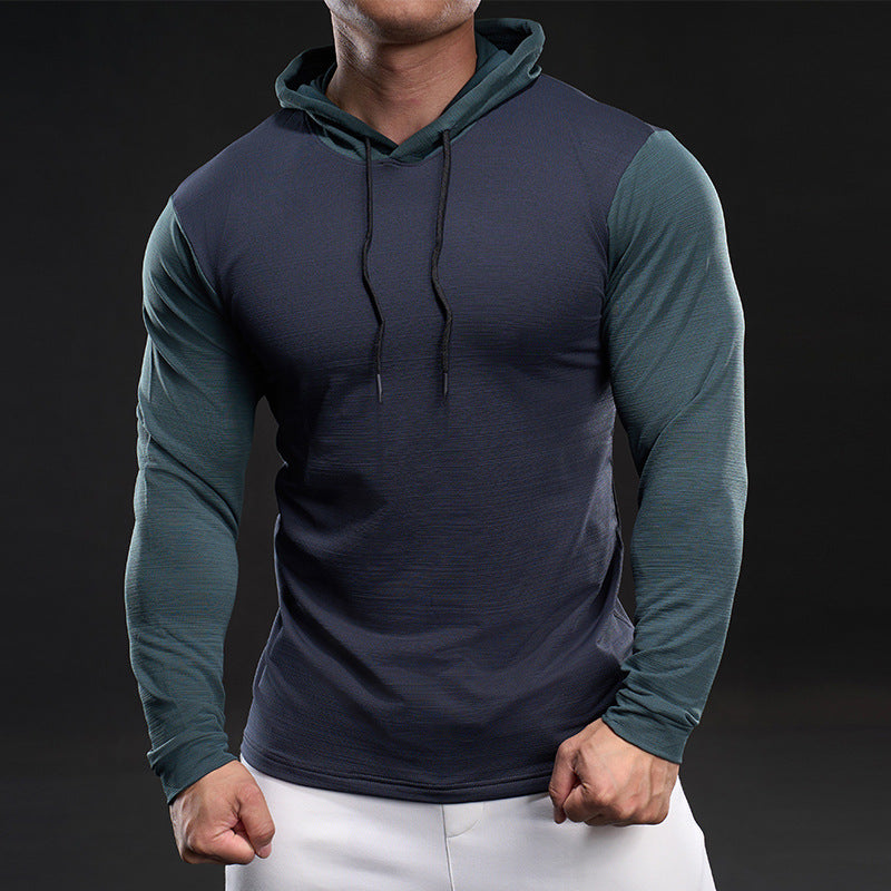 Men's functional long-sleeve breathable t-shirt with hood Lune London