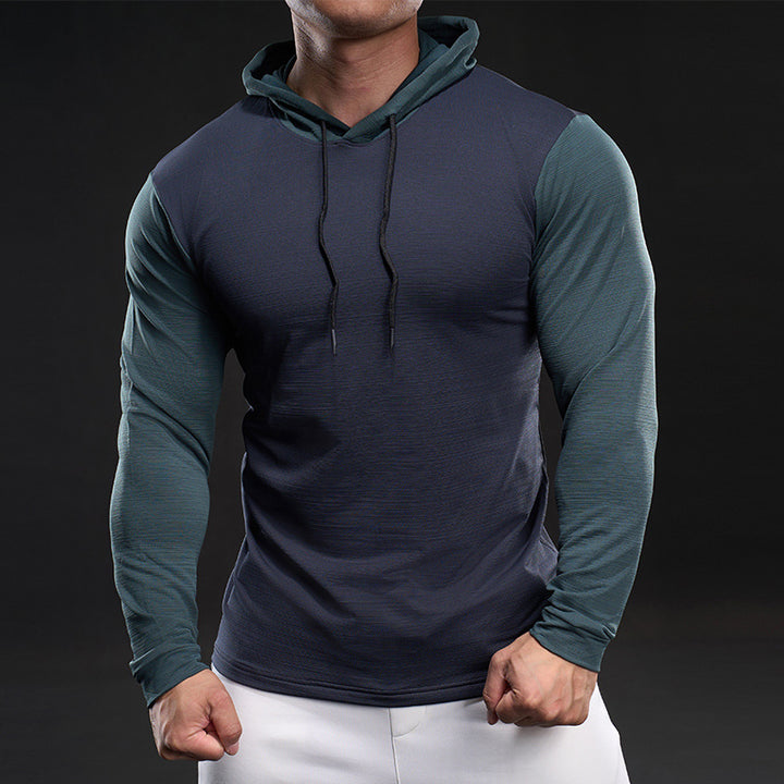 Men's functional long-sleeve breathable t-shirt with hood Lune London