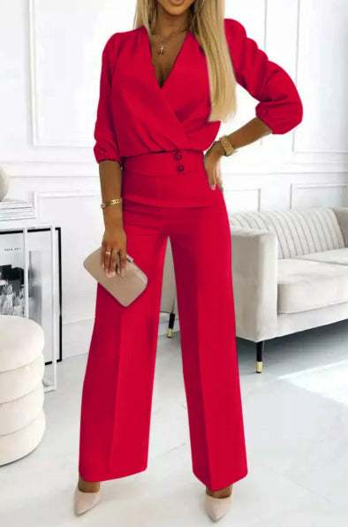Combinaison élégante pour femme avec haut envolé et jambes taille haute Chic & Stil