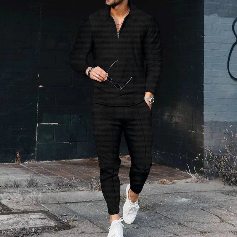 Men Elegant Casual Set with Structured Top and Matching Pants Lune London
