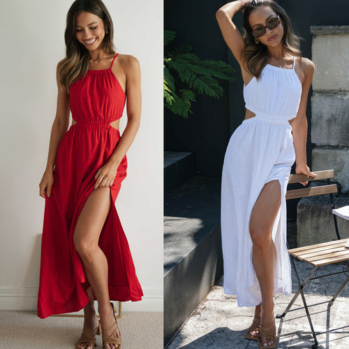 Robe maxi pour femme avec découpes latérales et fentes haute sur la jambe Chic & Stil