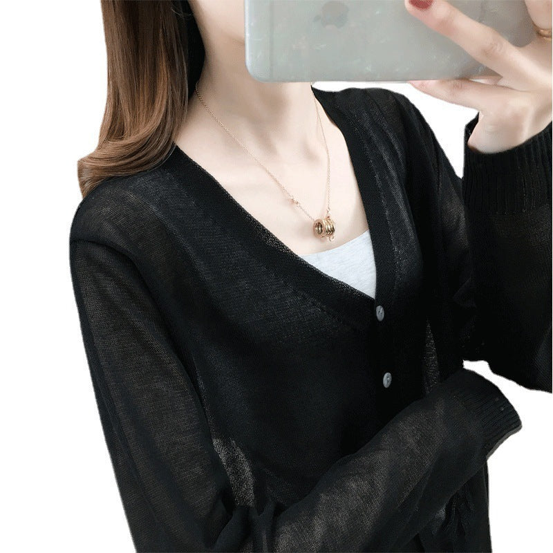 Cardigan femme avec col en V et détails de boutons Chic & Stil