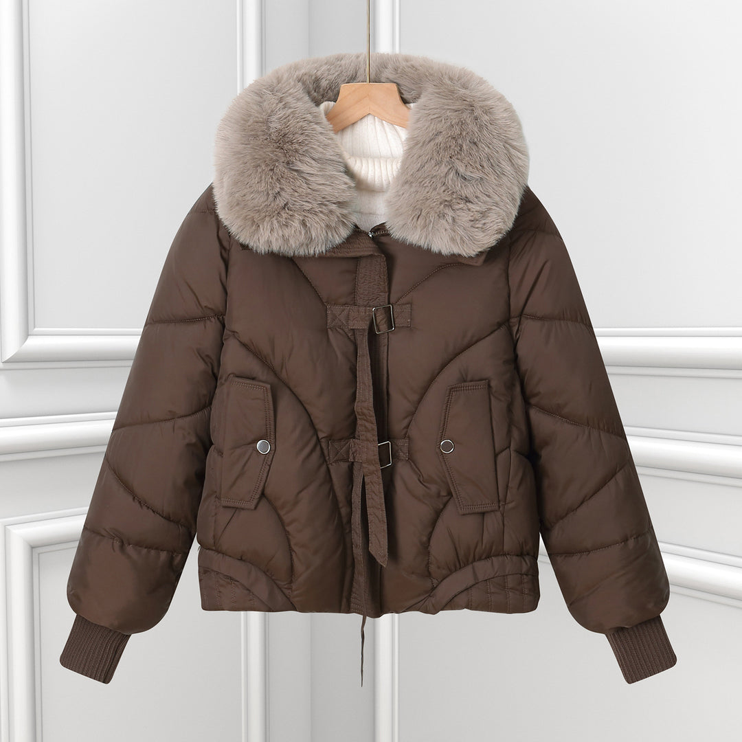 Ladies Winter Down Jacket with Luxurious Faux Fur Collar and Practical Pockets Lune London