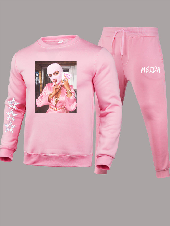 Women's hoodie and jogging set with creative graphic print and bold style Lune London