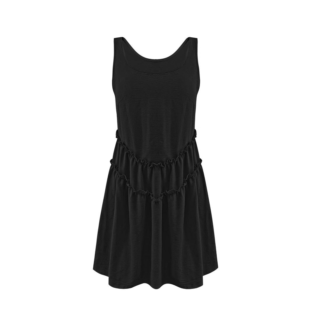 Ladies Satin Ruffle Dress Lune London