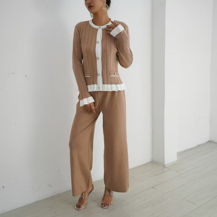 Elegant knitted loungewear set for women with decorative details Lune London