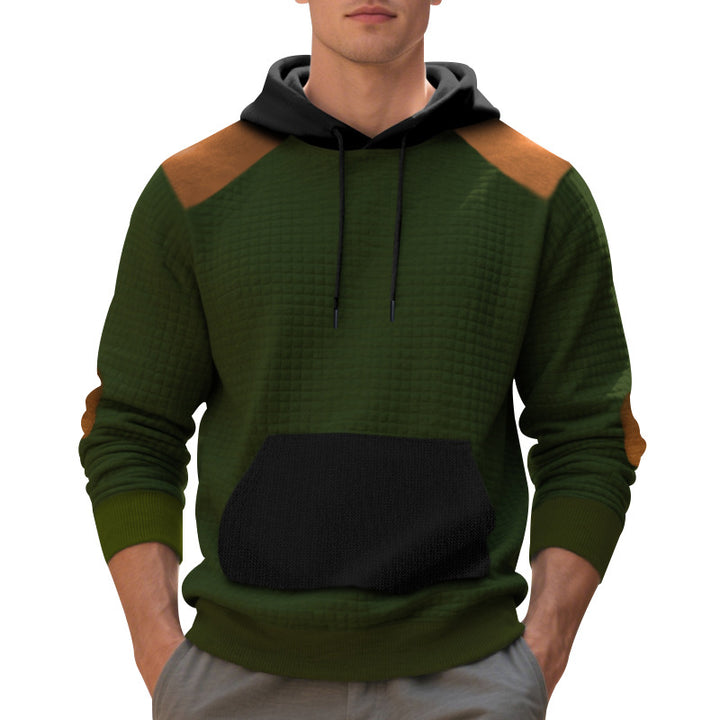 Men's Structured Fabric Hoodie with Contrast Details Lune London