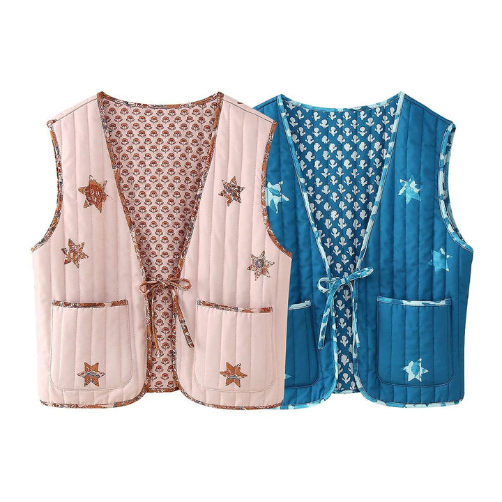 Quilted vest for women with pockets and trendy pattern Lune London