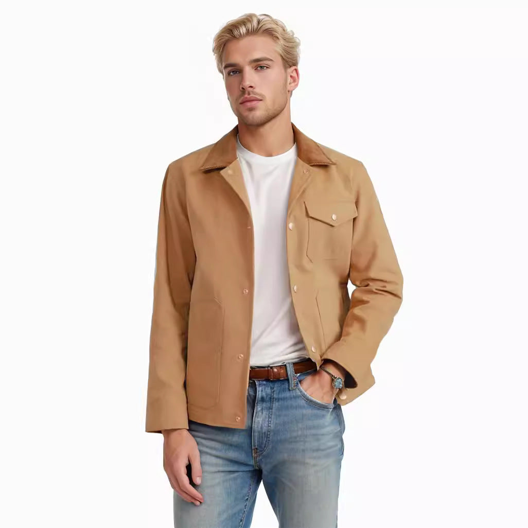 Casual cotton jacket for men with a chic work style