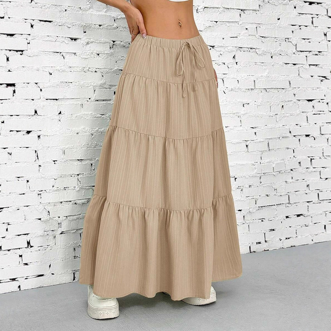 Maxi skirt for women with voluminous ruffle details and an elastic waistband Lune London