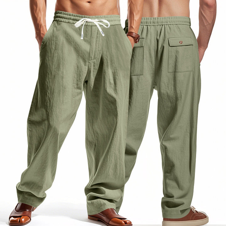 Light casual pants for men with elastic waistband and side pockets Lune London