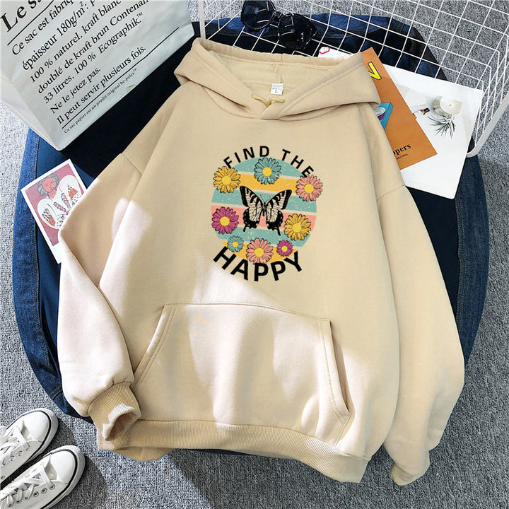 Women's hoodie with floral design and inspirational print Chic & Stil