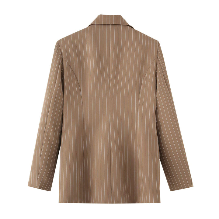 Striped blazer jacket for women with elegant collar and practical pockets Lune London