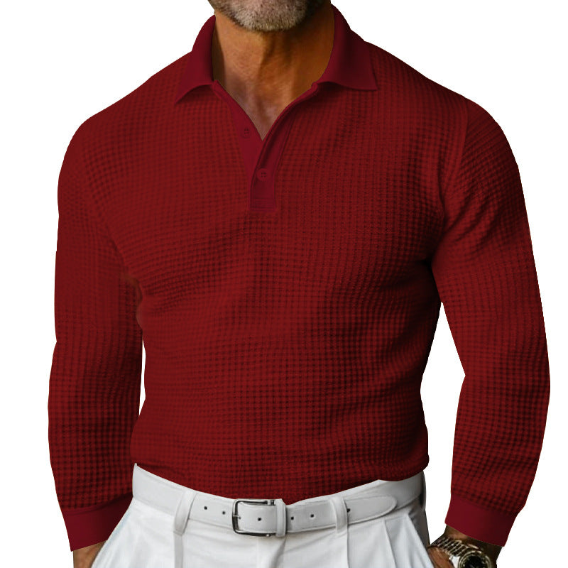 Long sleeve polo for men with structured design and classic collar Lune London