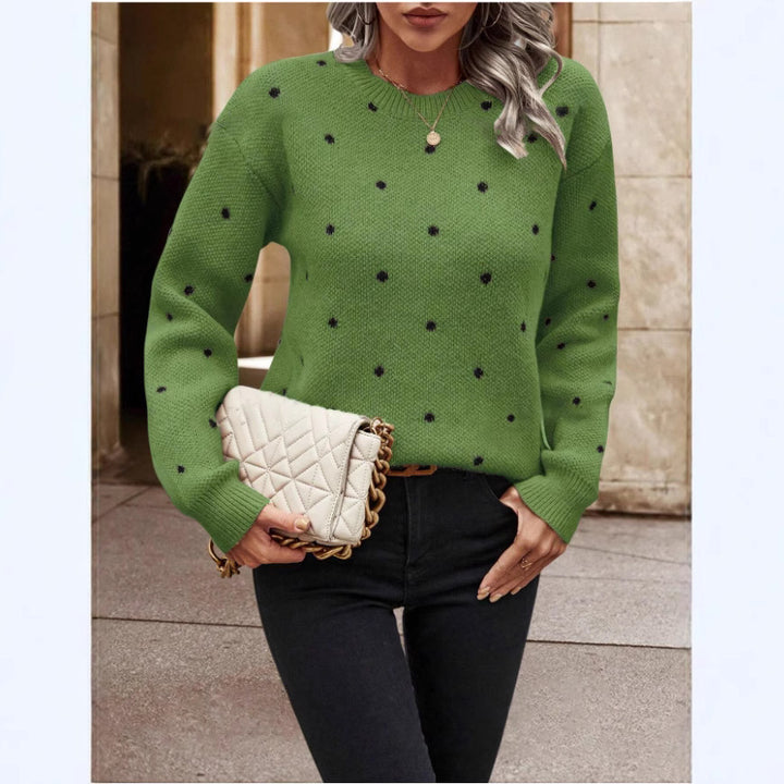 Cozy knit sweater for women with a trendy polka dot pattern Lune London
