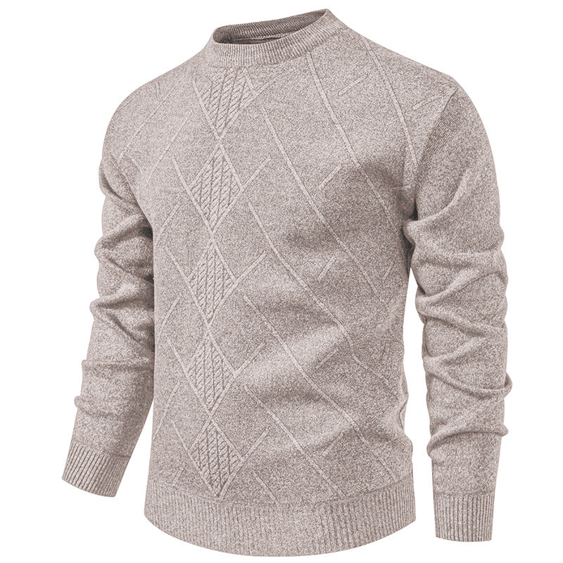 Fine knit sweater for men with relief pattern and round neck Lune London