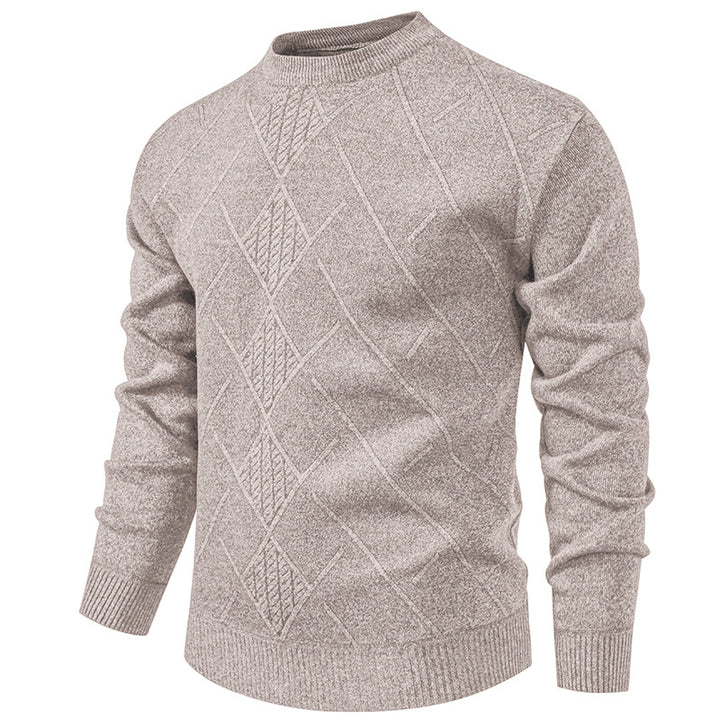 Fine knit sweater for men with relief pattern and round neck Lune London