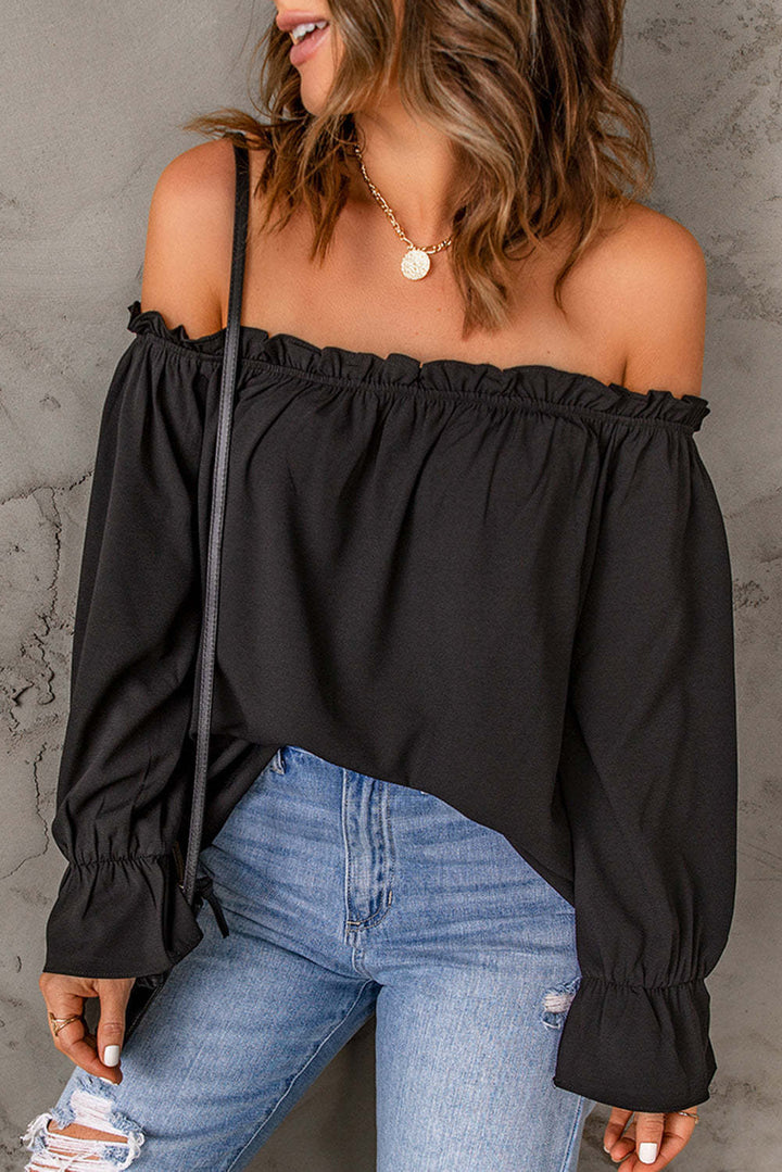 Off-Shoulder Blouse for Women with Ruffles and Loose Fit Lune London