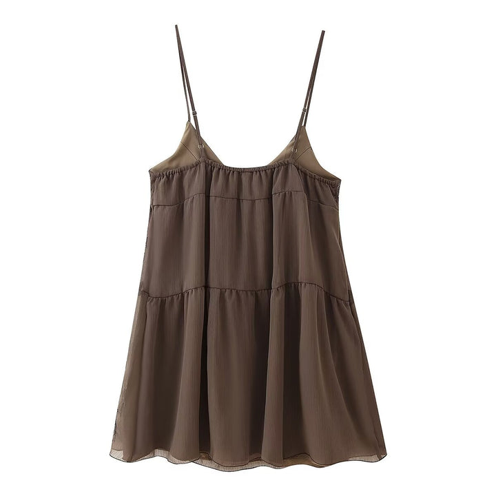 Summer dress for women with an elegant V-neckline and refined ruffle details Lune London