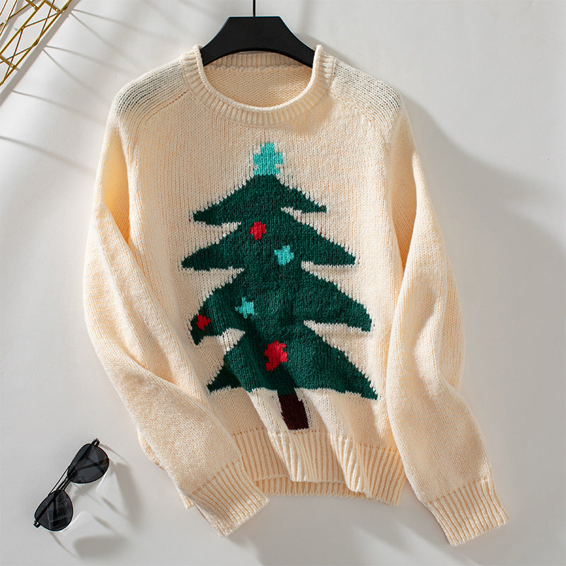 Women's sweater with festive Christmas tree pattern Lune London