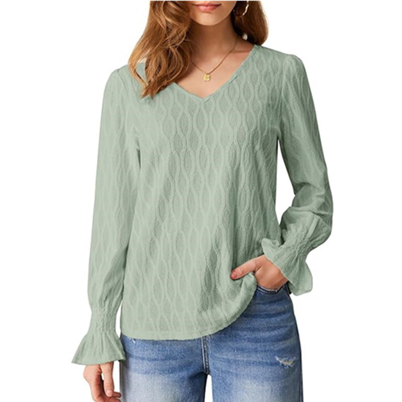 Blouse for women with V-neck and voluminous sleeves Lune London