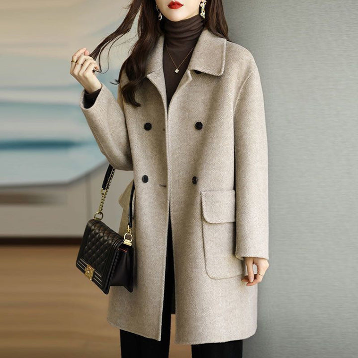 Lune London | Women's Double-Breasted Wool Coat with Classic Cut