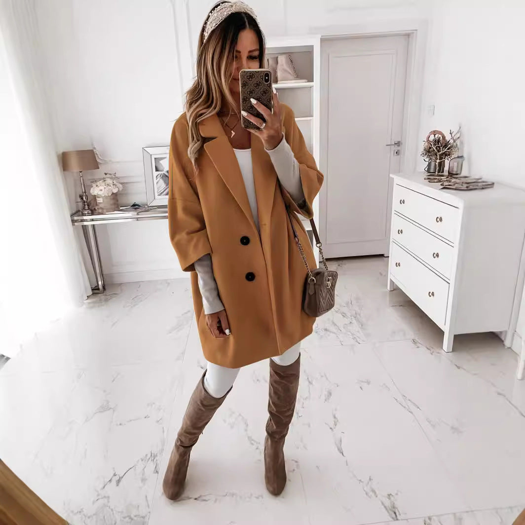 Ladies Elegant Oversized Wool Jacket Lune London