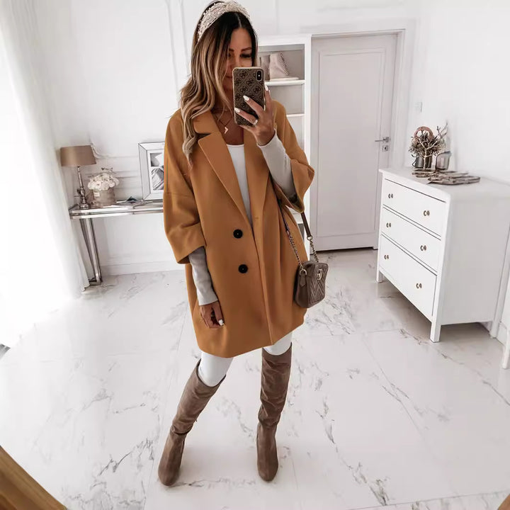 Ladies Elegant Oversized Wool Jacket Lune London