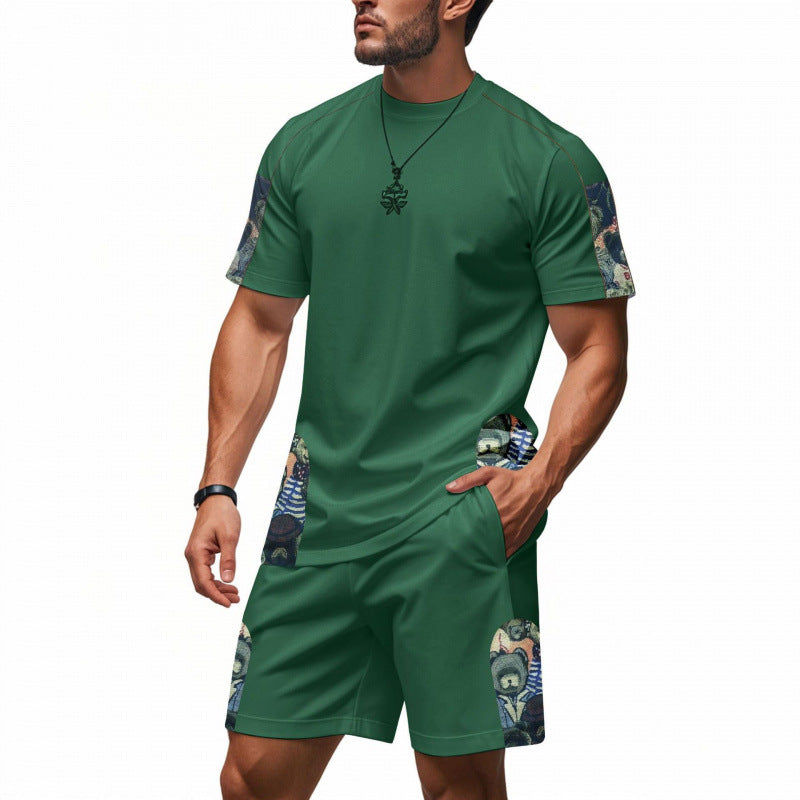 Men's Chic Graphic Print Lounge Set