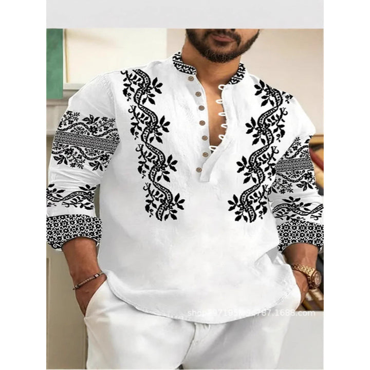 Casual embroidered shirt for men with button placket Lune London