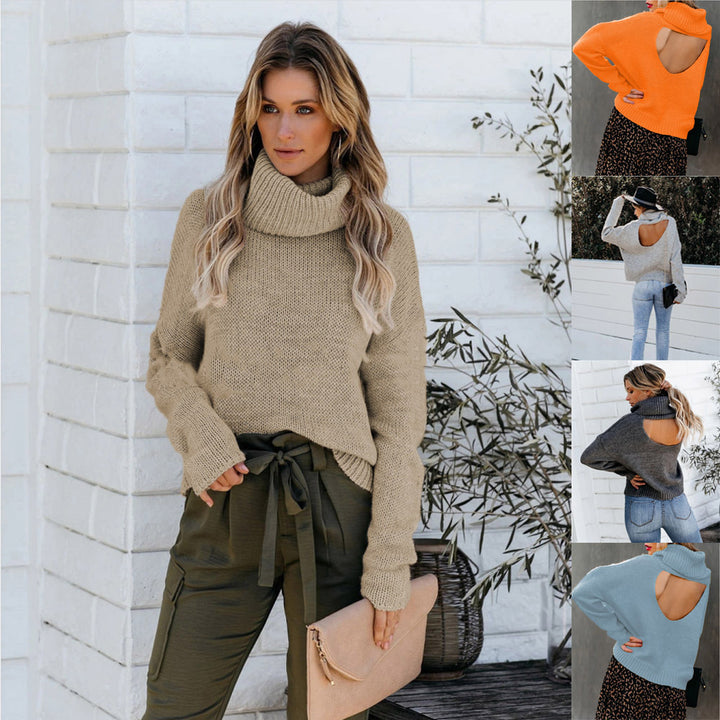 Knitted women's sweater with turtleneck and relaxed fit Lune London