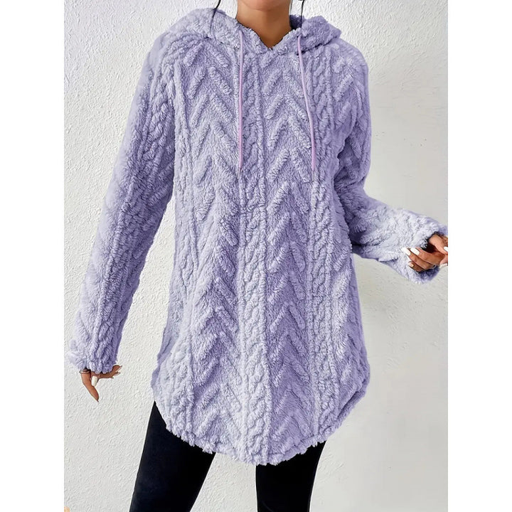 Cozy knit jacket for women with hood and side pockets Lune London