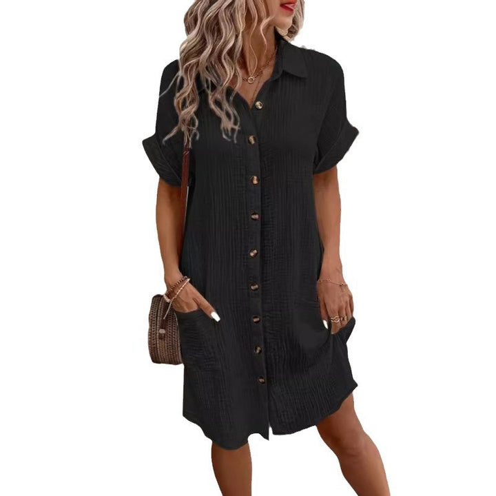 Shirt dress for women with practical pockets and elegant button design Lune London