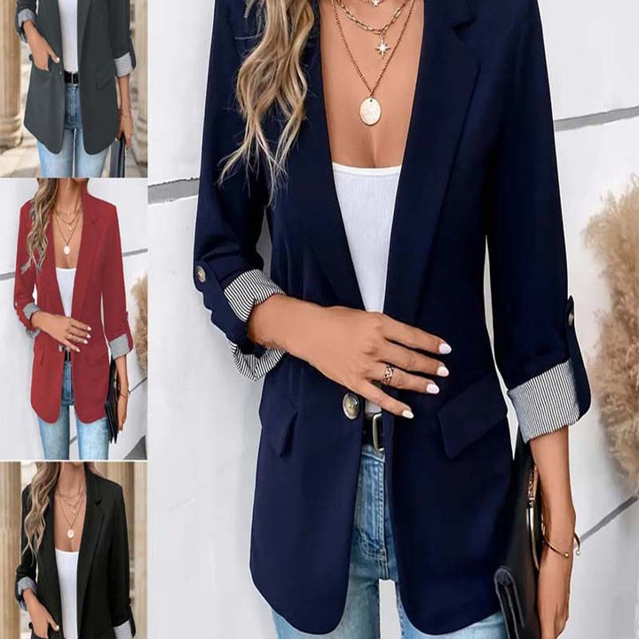 Fashion blazer jacket for women with stylish contrast details Lune London