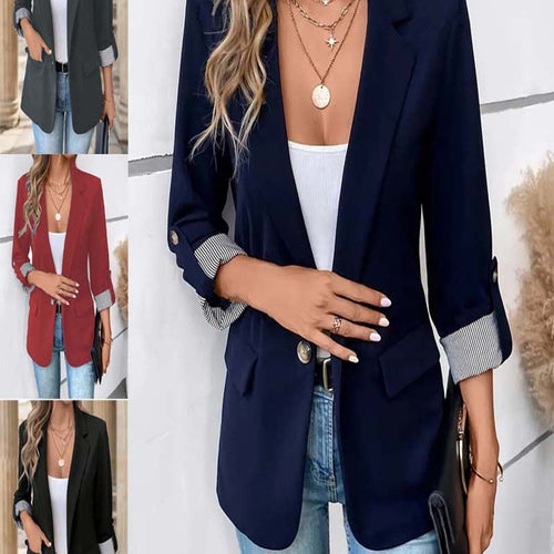 Fashion blazer jacket for women with stylish contrast details Lune London