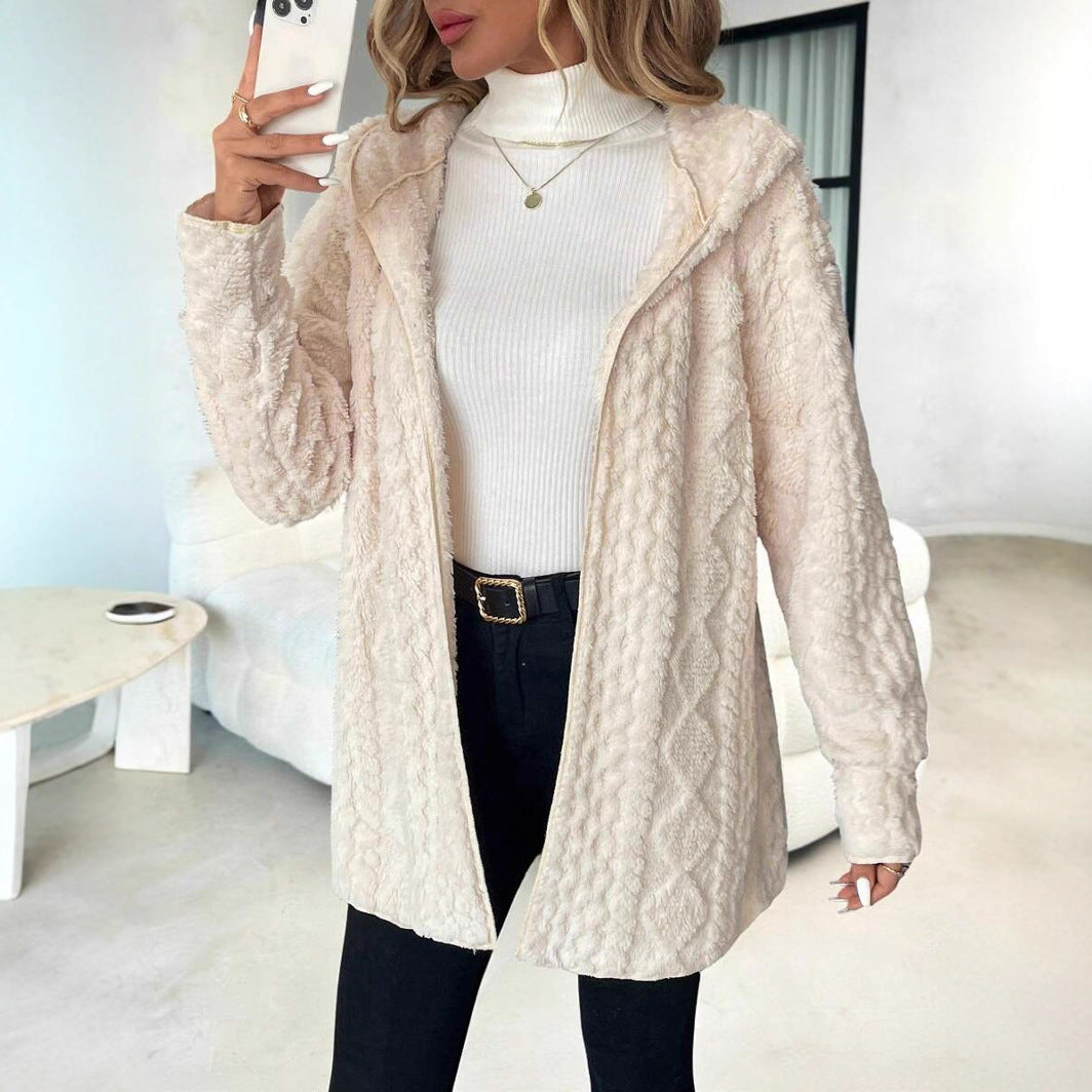 Ladies Fleece Jacket with luxurious velvety feel Lune London