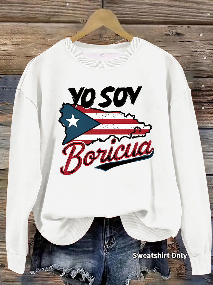 Sweatshirt femme avec design créatif Porto Rico et coupe décontractée Chic & Stil