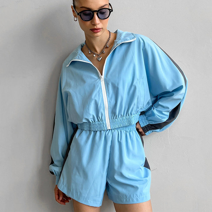 Ladies sporty jumpsuit with elastic belt and stylish cut Lune London