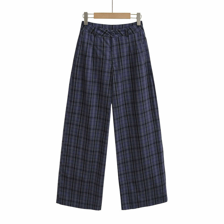 Women's Wide Check Trousers Lune London