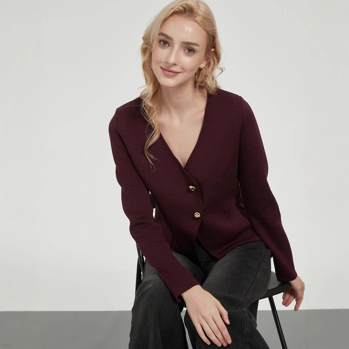 Lune London Women's Knit Jacket with Elegant Button Details