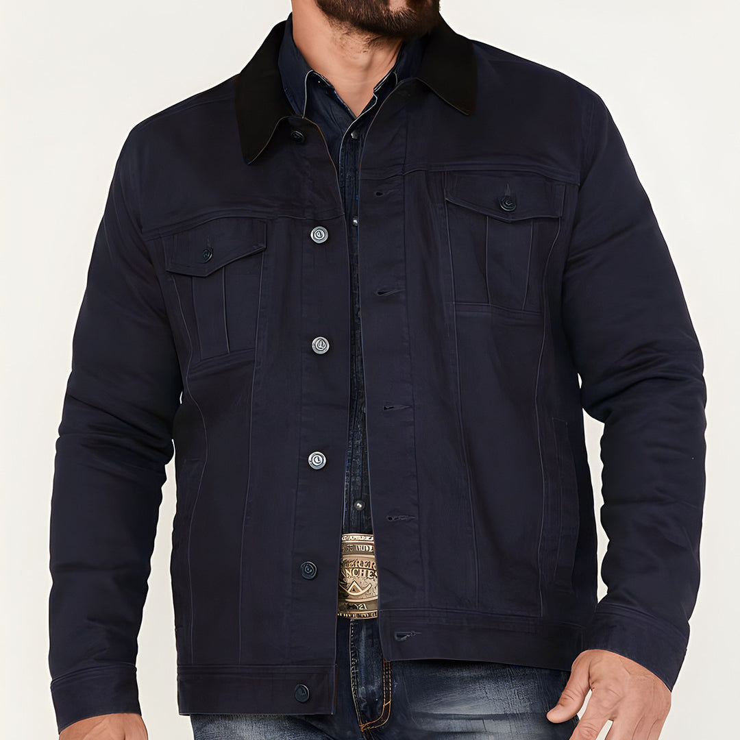 Classic style denim jacket for men with practical pockets Lune London